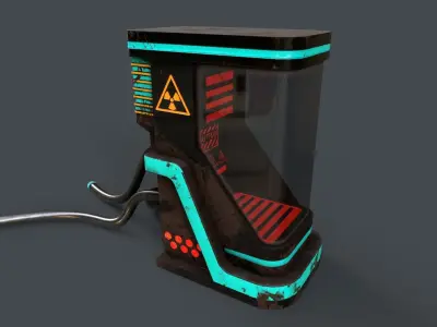 Sci-Fi Teleportation Capsule V1 - 04 Low-poly 3D model