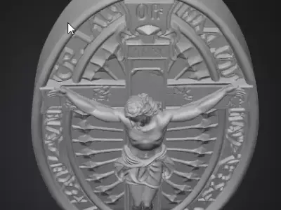Crucifix Relief 3D Model 3D print model