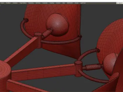 Lily Turquoise Glass circle Low-poly 3D model