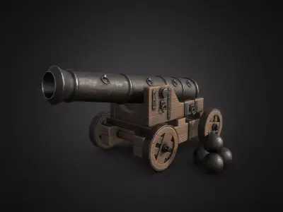 artillery Low-poly 3D model