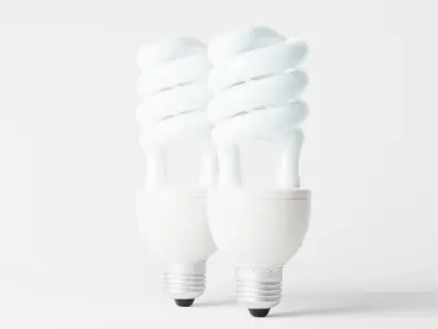 Fluorescent bulb Low-poly 3D model