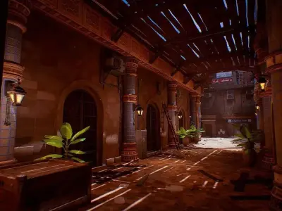 Modular Desert Town - Desert City - Desert Village Low-poly 3D model