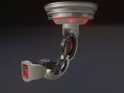 Ai Robot Control Unit Rigged and Animated Low-poly 3D model