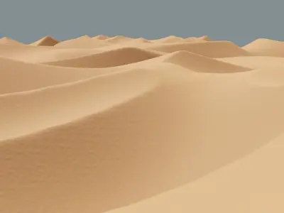 High-Poly Desert Sand Dune Landscape Model 3D model