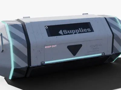 Scifi loot supplies crate Low-poly 3D model