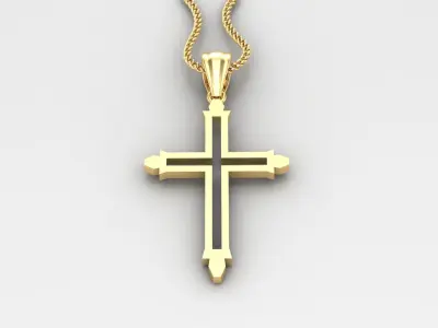 High Cross Pendant Light Gold 18K 4CP055 3D print model