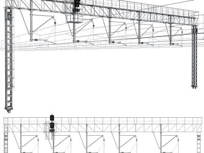 Railway contact network support pack 3 3D model