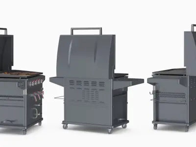  Air Fryer Gas Grill with Cooking Breakfast Food in Use 