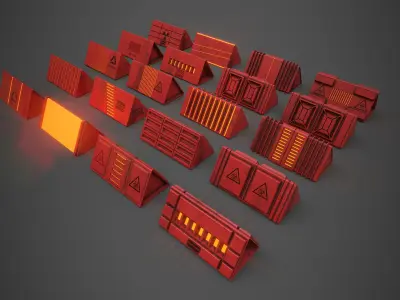 Sci-Fi Triangle Box Plastic Low-poly 3D model