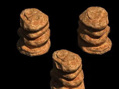 Desert - Mountain - Wind Stone 07 3D model