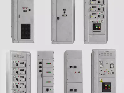 High Voltage Electrical Racks Low-poly 3D model