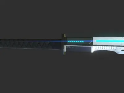 japanese sword katana Scifi Low-poly 3D model