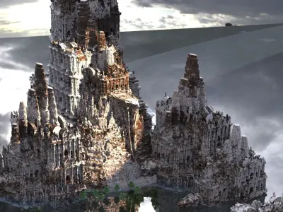 Aztec Frozen Temples  6 designs  3D model