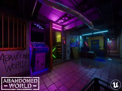 CyberPunk Underpass for UE Low-poly 3D model