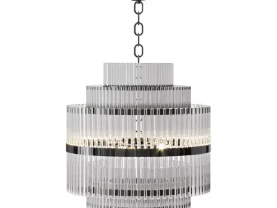 GLASS CHANDELIER CHROME 3D model