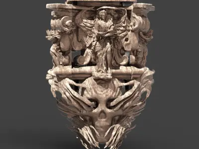 Vampire scull statue 7 3D model