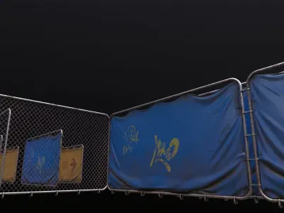 Post Apocalyptic Fench Low-poly 3D model