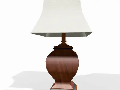 Wooden tabletop lamp 3D model purchase