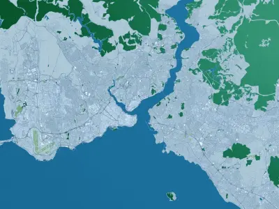Istanbul with Terrain 3D model