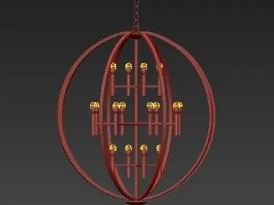 Euclid Chandelier Spanish Bronze 3D model