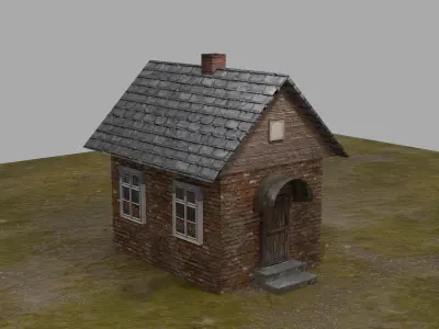 low poly art house Low-poly 3D model