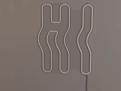 HI WAVY NEON LIGHT 3D model