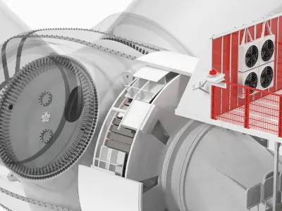  Wind Turbine Nacelle Cutaway Gray 