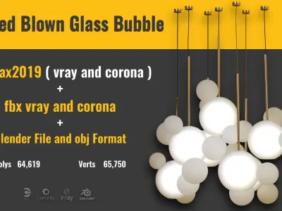 Frosted Blown Glass Bubble 3D model