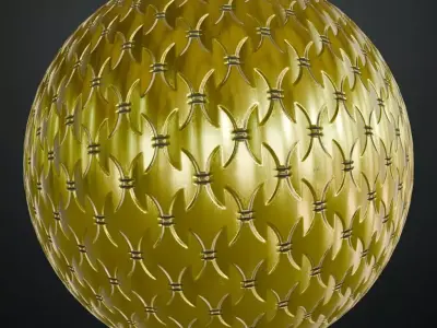 Golden Metal Grill Transparent PBR Seamless Texture