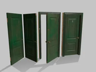Door green 02 Low-poly 3D model