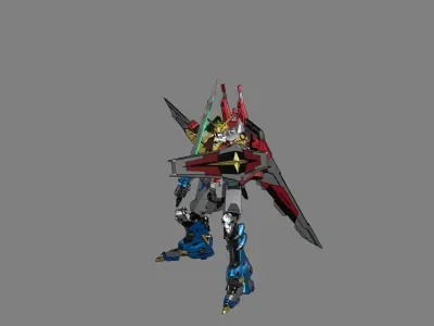 Attacker Gundam 5 A 3D model
