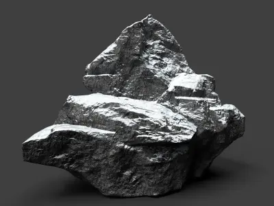 Snowy Rock 4-4 Low-poly 3D model