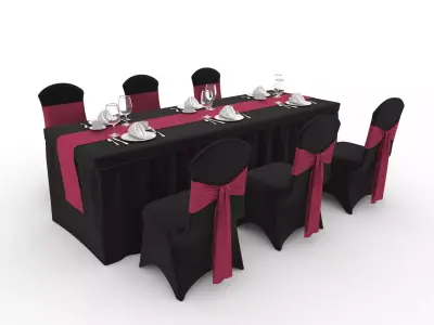 Collection Banquet Table and Chair 45 3D Model Pack