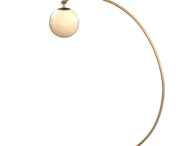 GLOBE FLOOR LAMP ANTIQUED BRASS 3D model