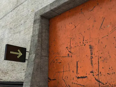 Fire Exit 3d Model Low-poly 3D model