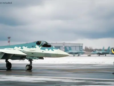  Su57 Stealth Jet Fighter Vehicle Grey Camo 