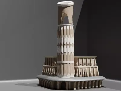Ferrix Belltower Low-poly 3D model