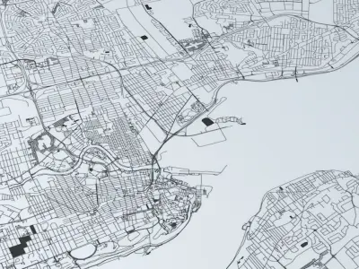 Quebec City Road Network and Streets 3D model