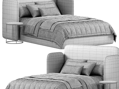 TEEN ADULTS SINGLE LEVEL BED 3D model
