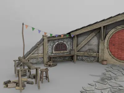 Halfling Home 6 Low-poly 3D model