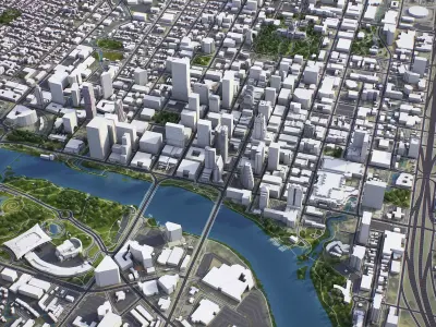 Austin - City 3D Model Low-poly 3D model