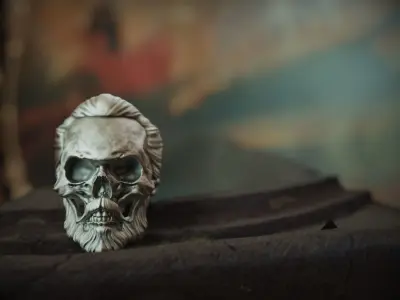 Ring Skull With beard 3D print model