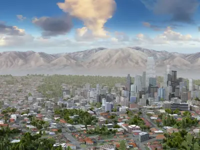 Modern VR City Low-poly 3D model