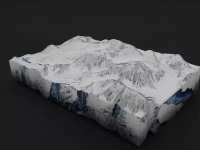 Saser Kangri Low-poly 3D model