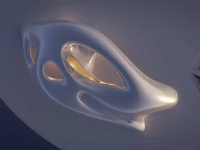 Futuristic building collection 9x 4 3D Model Pack