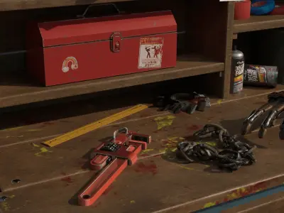 WORK BENCH Low-poly 3D model