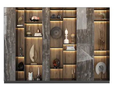 Shelf 3d Model bookcase with shelves and lighting 3D model