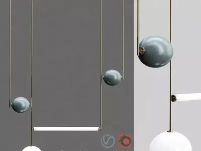 Equalizer Collection Four Piece Chandelier 3D model