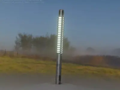 Galvanized Light-Column -24- Street-Light 9 Low-poly 3D model