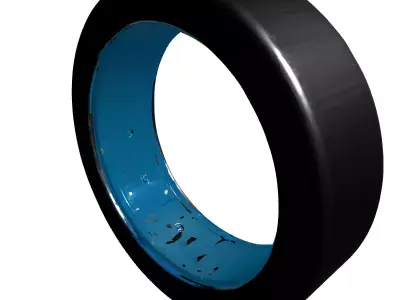 Futuristic Glowing SciFi Ring Component Low-poly 3D model